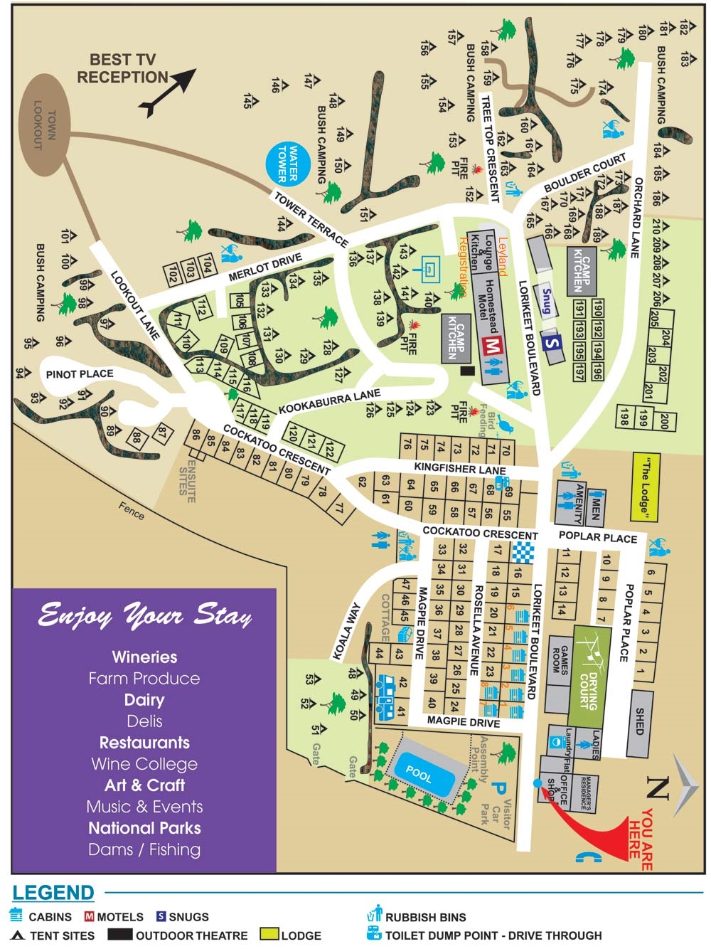 Ground layout of the Top of Town for P76 visitors